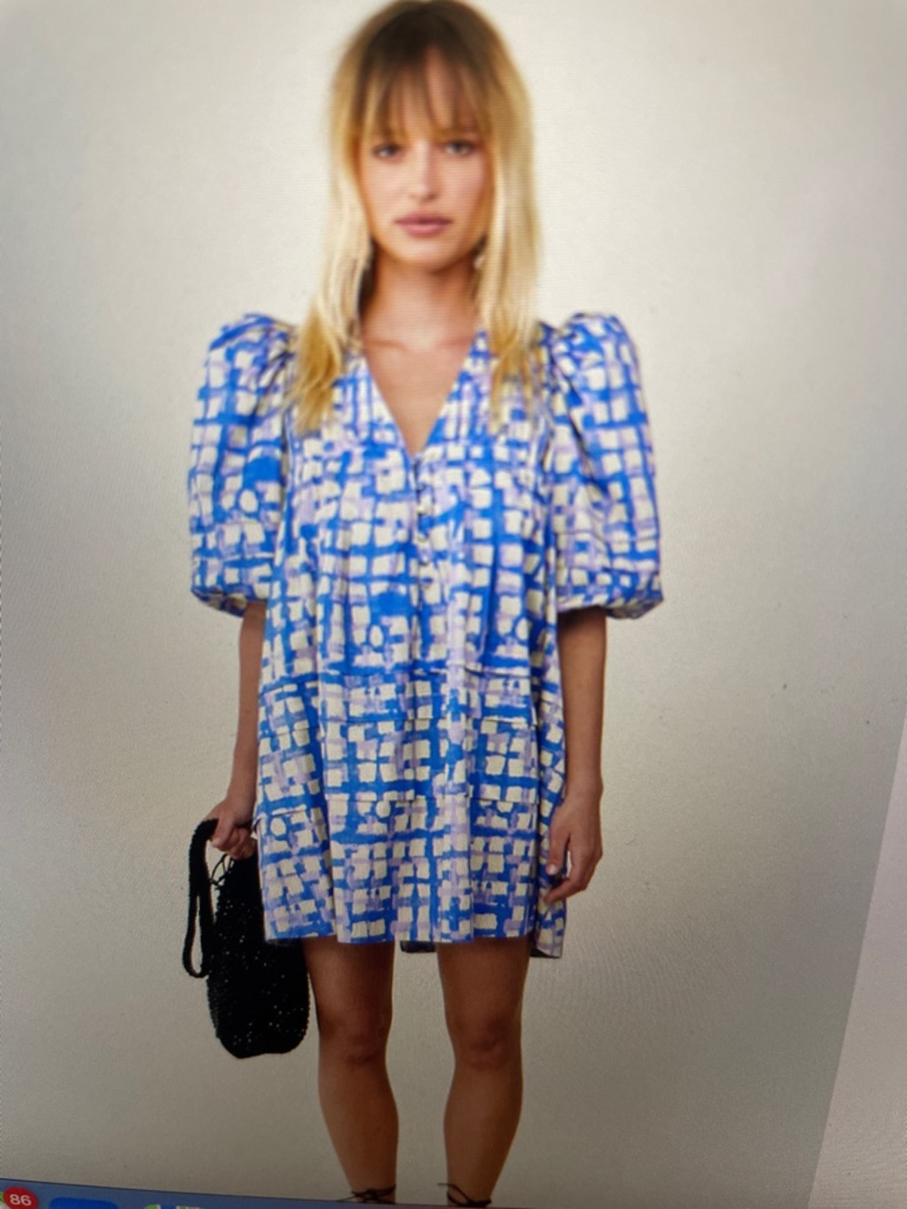 Hunter Bell blue cobblestone Jenkins dress sz M - Picture 2 of 8